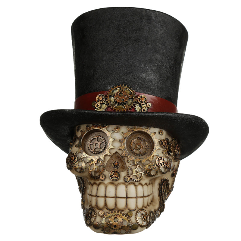Steampunk Skull Ornament - Top Hat