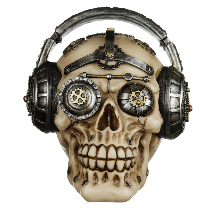Steampunk Skull Ornament - Headphones