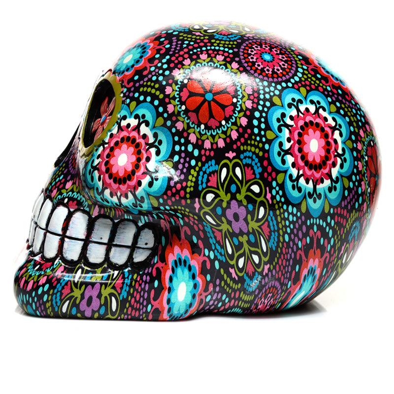 Fantasy Ornament - Floral Day of the Dead Skull