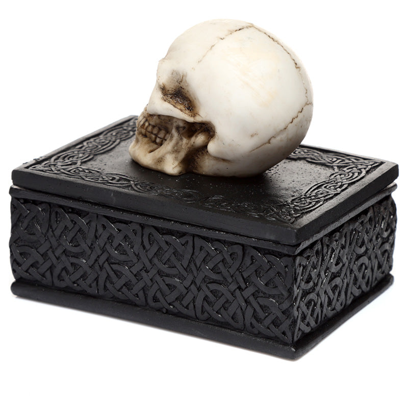 Skull Trinket Box - Celtic Knotwork