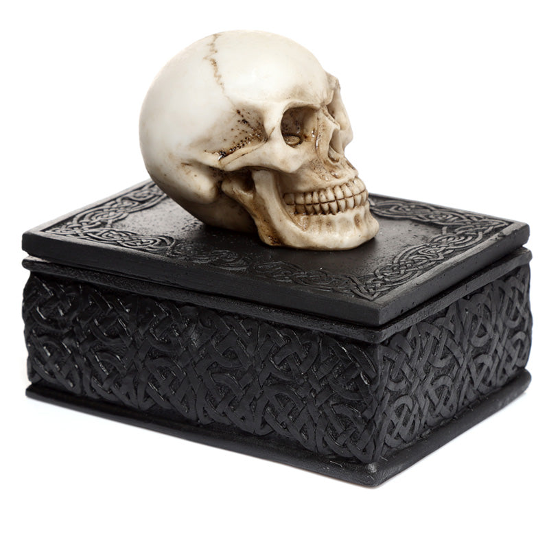 Skull Trinket Box - Celtic Knotwork