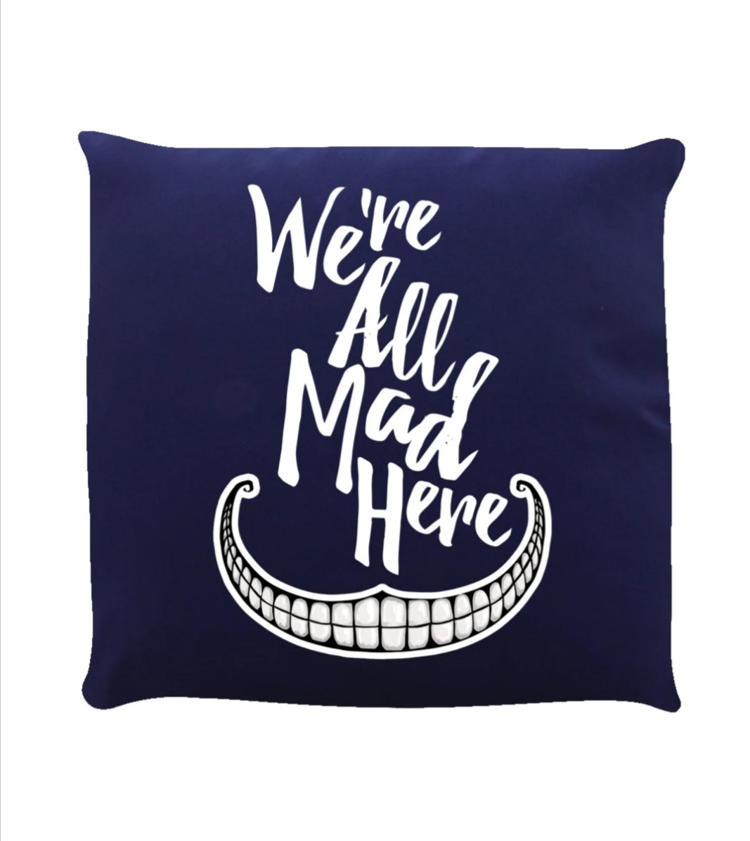 We're All Mad Here Navy Cushion