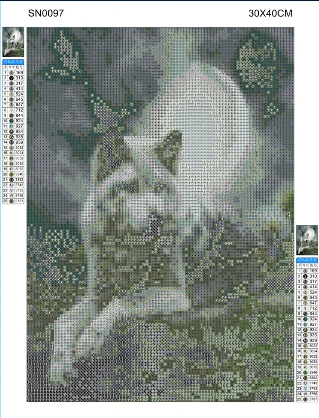 Diamond Art ~ Grey Wolf
