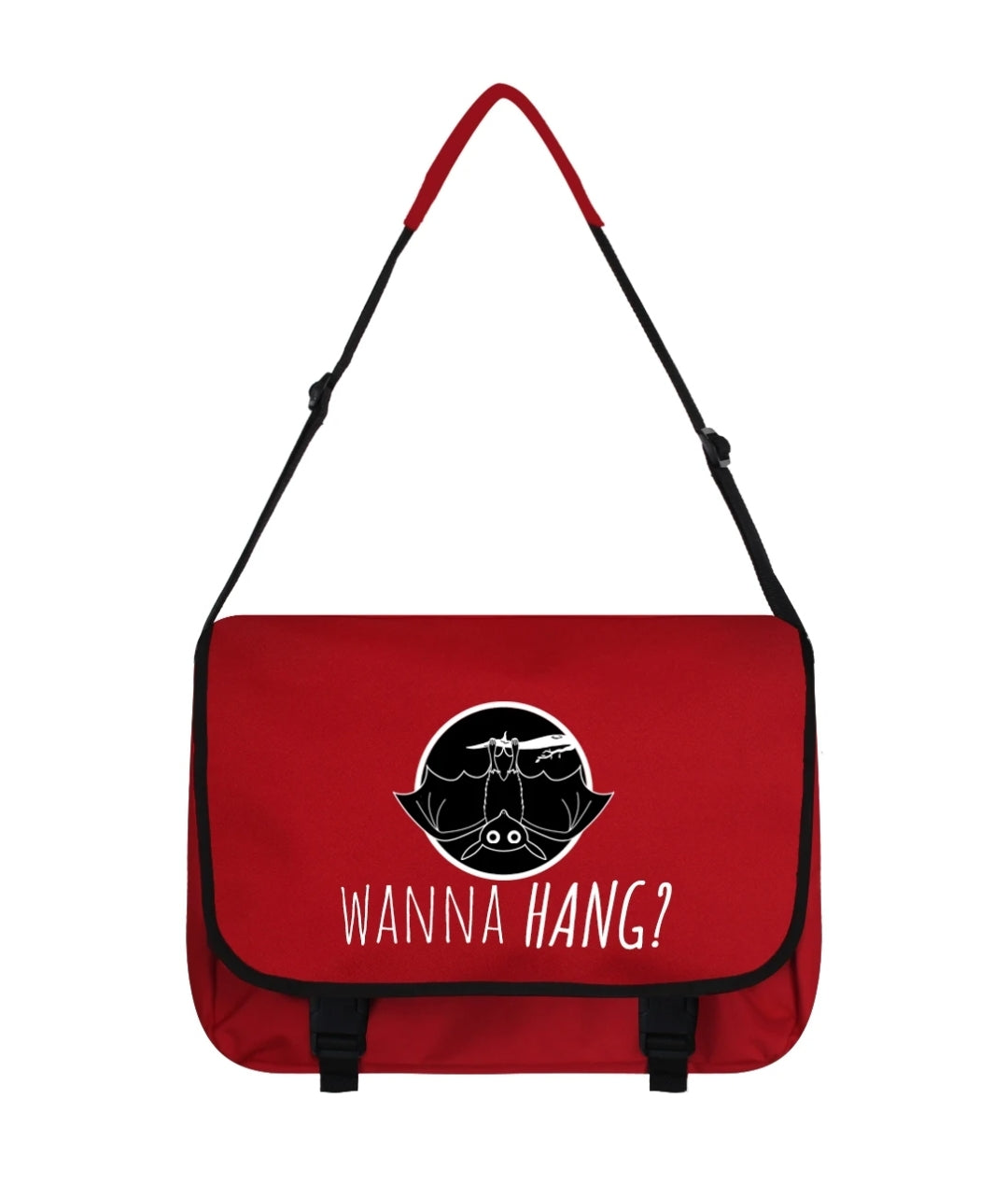 Wanna Hang? Red Messenger Bag