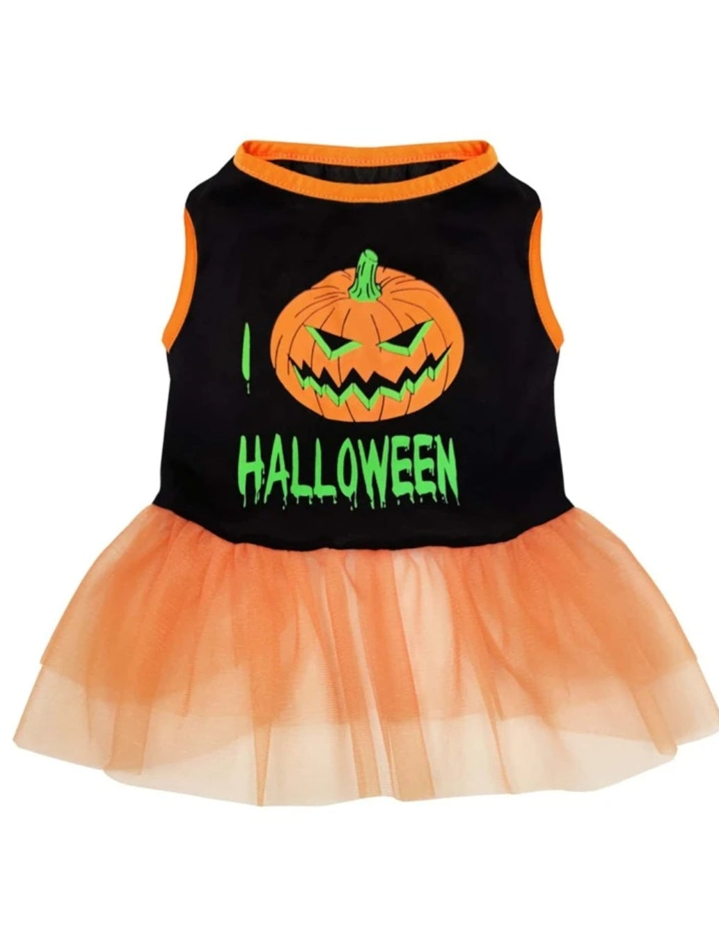Halloween Pumpkin Print Pet Dress