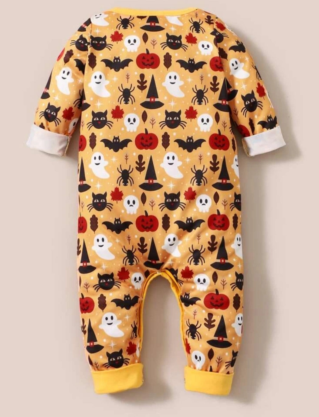 Baby Halloween Pumpkin Print Jumpsuit