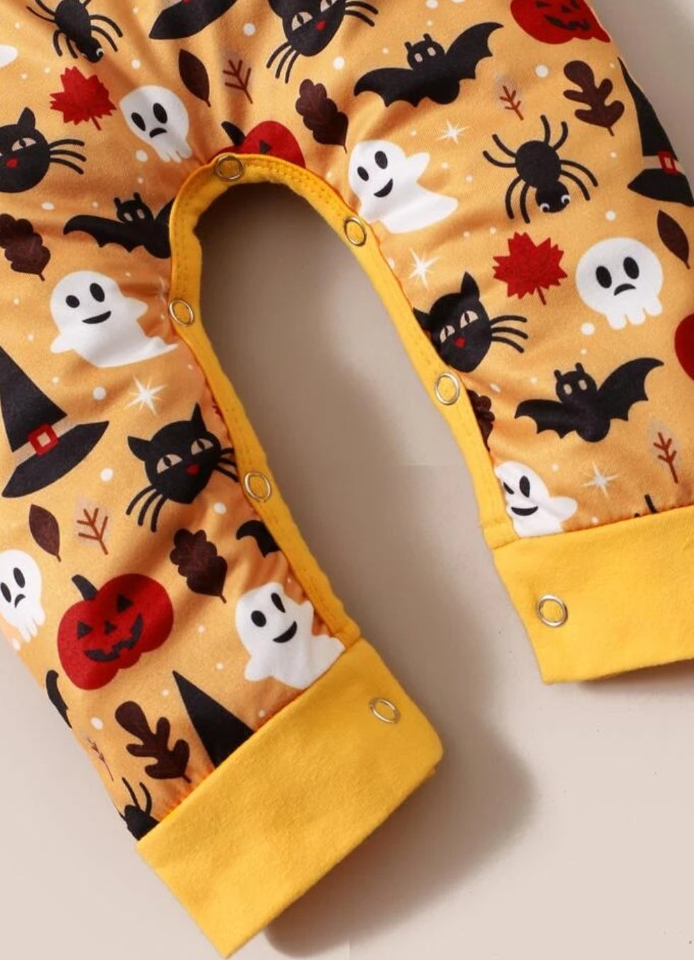 Baby Halloween Pumpkin Print Jumpsuit