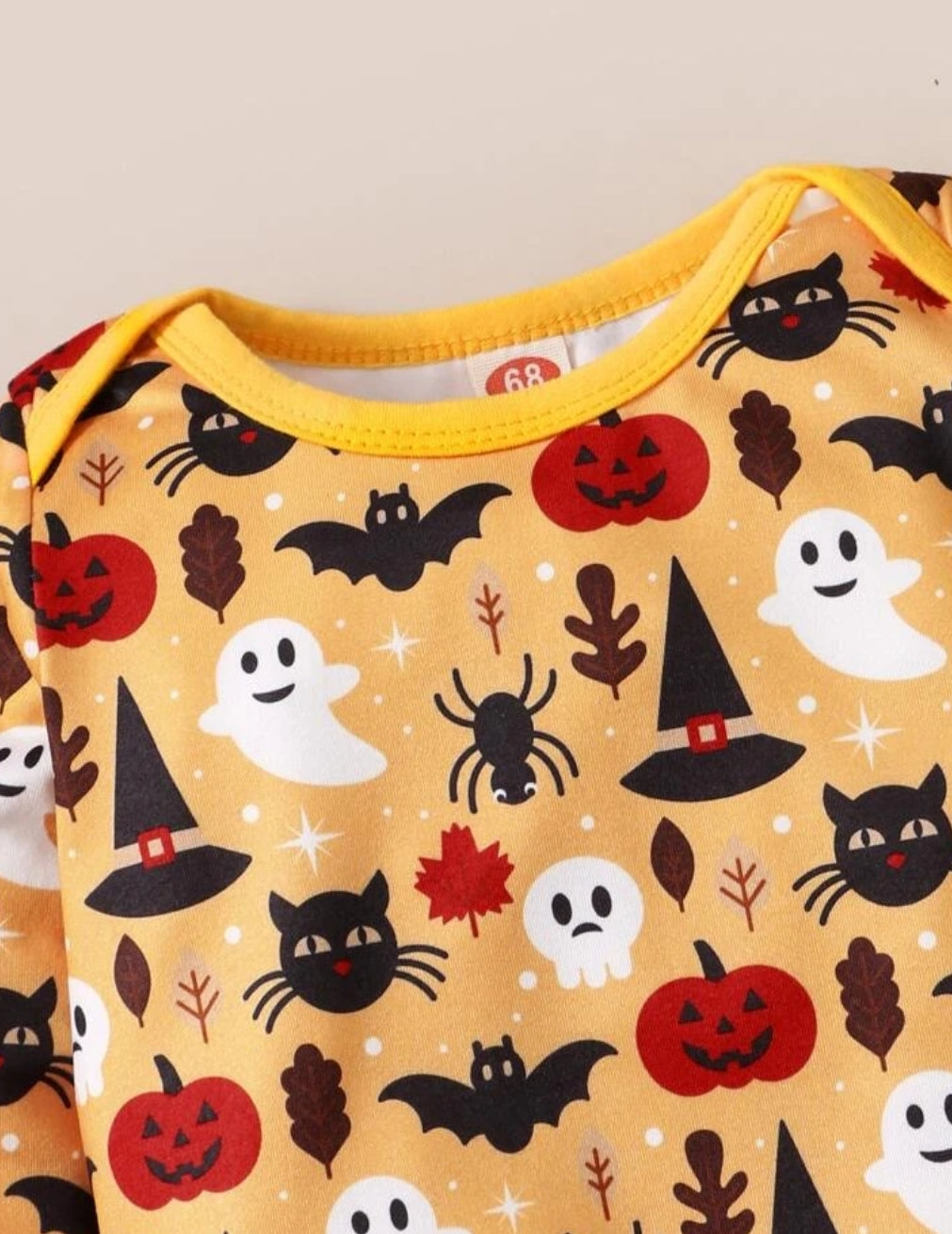 Baby Halloween Pumpkin Print Jumpsuit