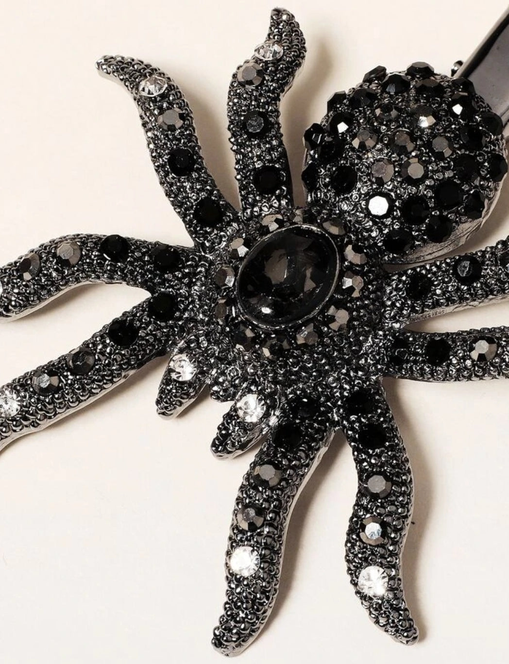 Halloween Rhinestone Spider Decor Hair Clip