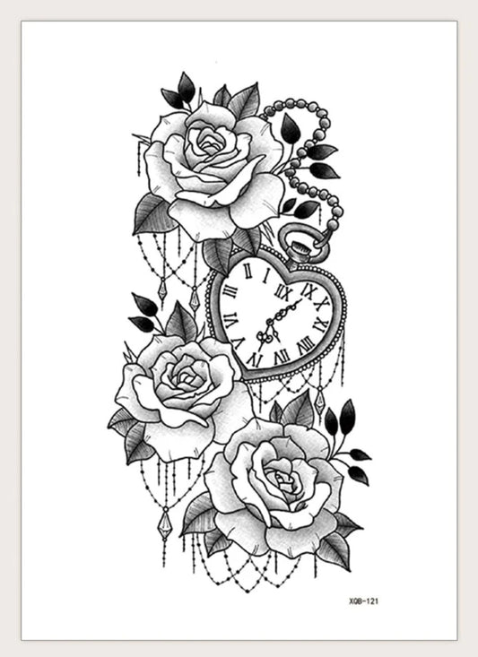 1sheet Flower Pattern Tattoo Sticker