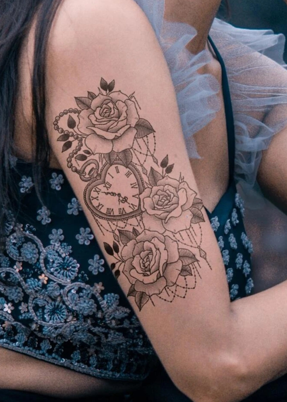 1sheet Flower Pattern Tattoo Sticker