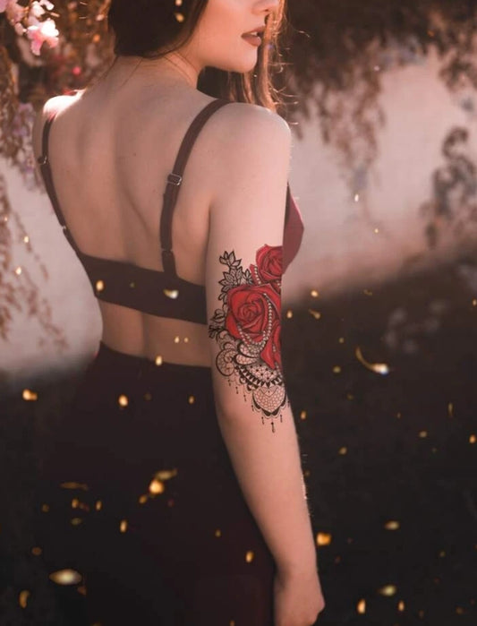 1sheet Rose Pattern Tattoo Sticker