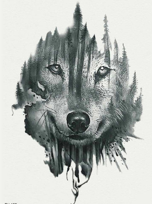 Wolf Face Tattoo Sticker
