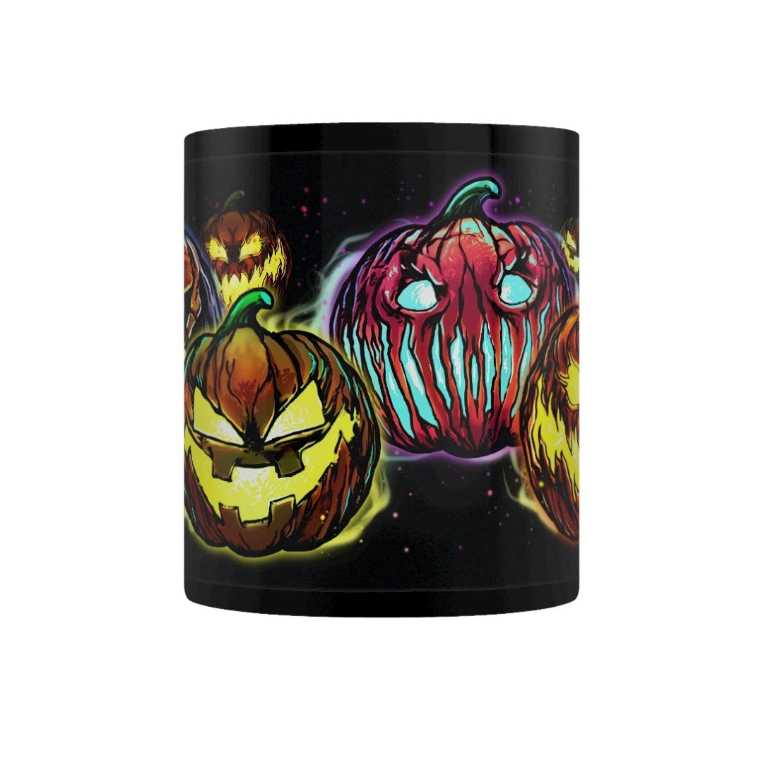 Evil Pumpkin Heads Halloween Black Mug