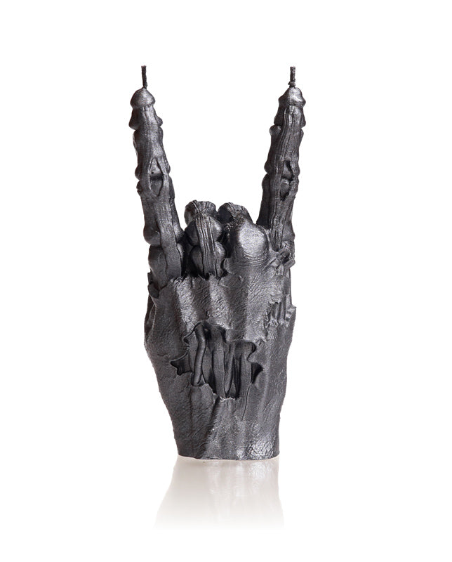 Zombie Hand RCK Gesture Candle - Steel