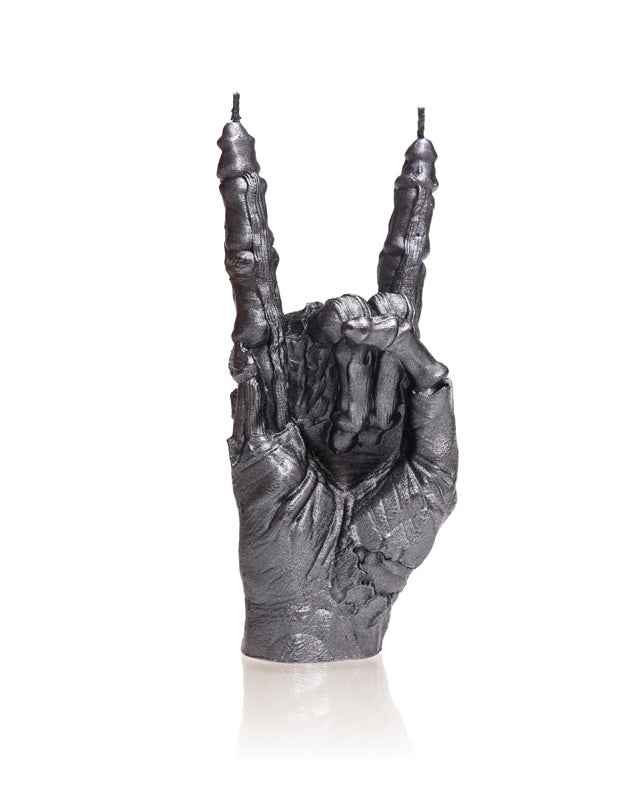 Zombie Hand RCK Gesture Candle - Steel