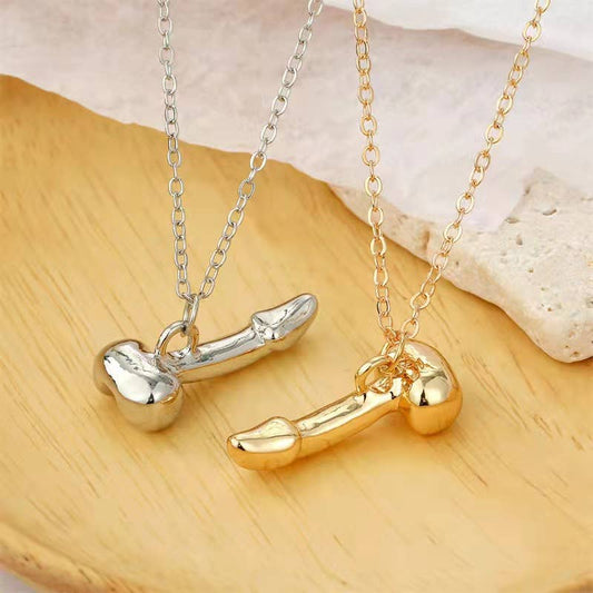 Penis Necklace 50cm silver or gold tone chain
