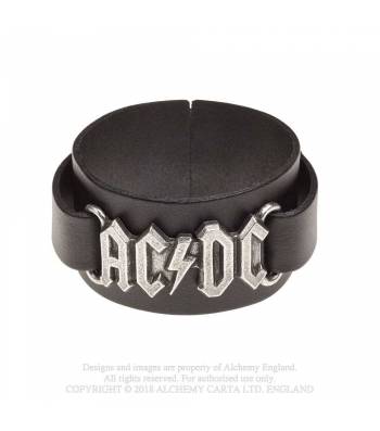 AC/DC: logo Leather Wriststrap