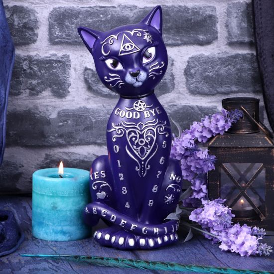 Purple Mystic Kitty 26cm Ouija Cat Figurine