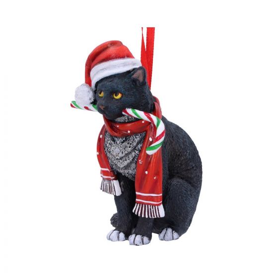 Candy Cane Cat Hanging Ornament (LP) 9cm