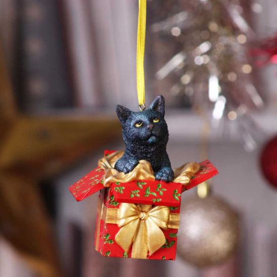 Present Cat Hanging Ornament (LP) 9cm