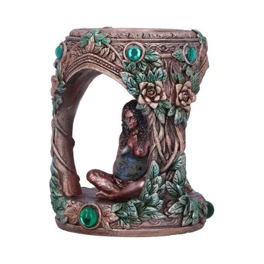 Bronze Mother Earth Tea Light Holder