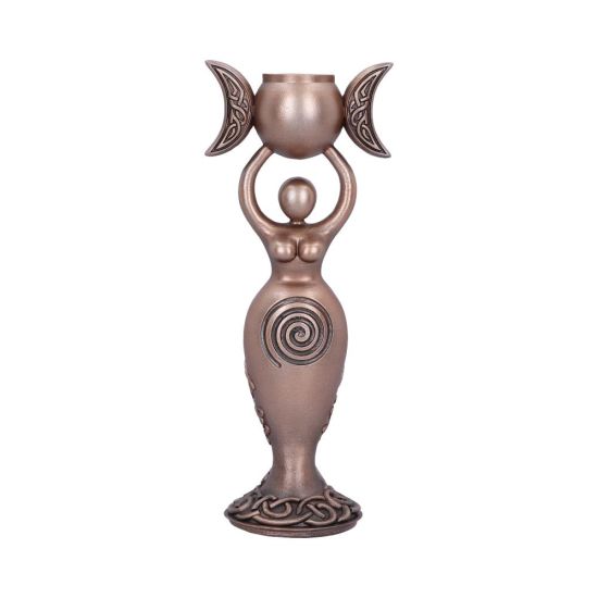 Exclusive Bronze Spiral Goddess Candle Holder 20.3cm