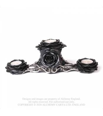 Black Rose Triple T-Light Holder