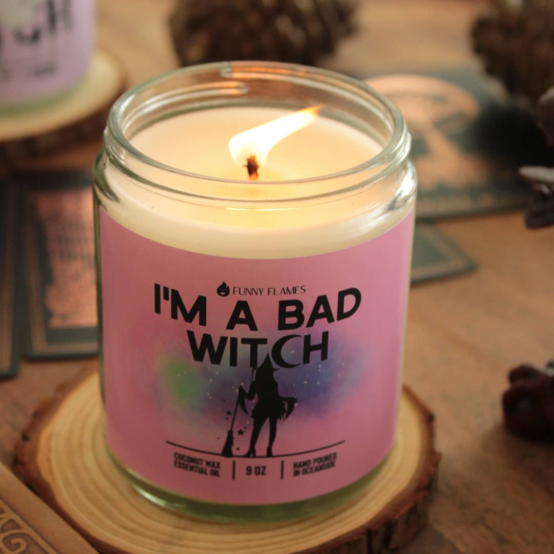 I'm A Bad Witch- Halloween Scented Candle Funny Home Decor