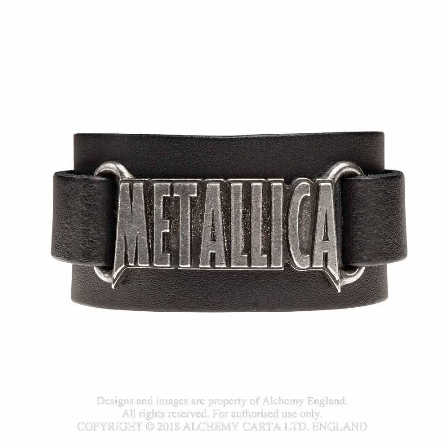 Metallica: logo Leather Wriststrap