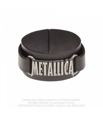 Metallica: logo Leather Wriststrap