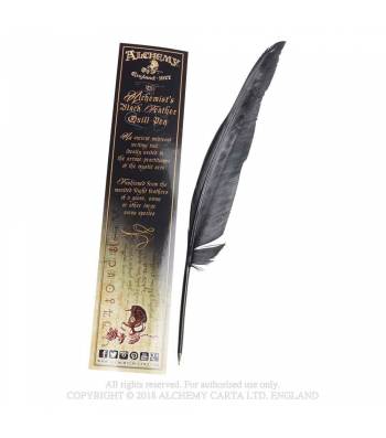 The Alchemist's Black Feather Quill Pen